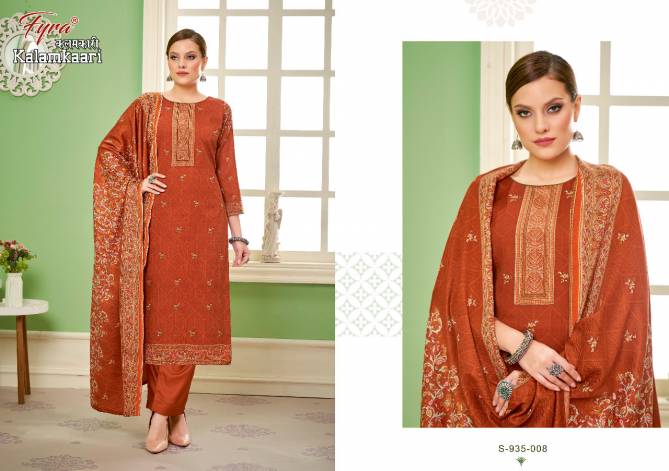 Fyra Kalamkaari Fancy Festive Wear Pashmina Designer Dress Material Collection